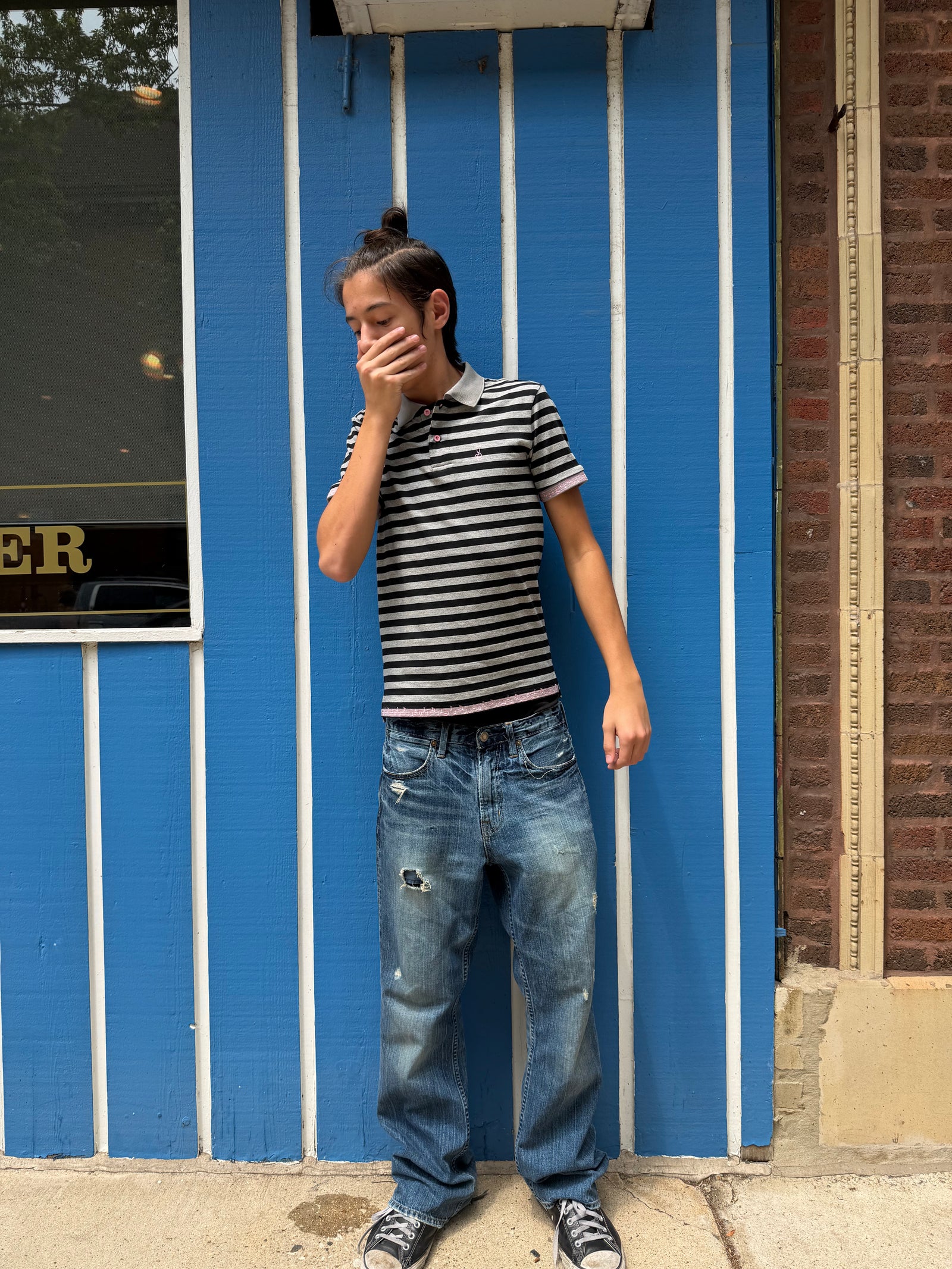 "Melody" Gray Noise Polo
