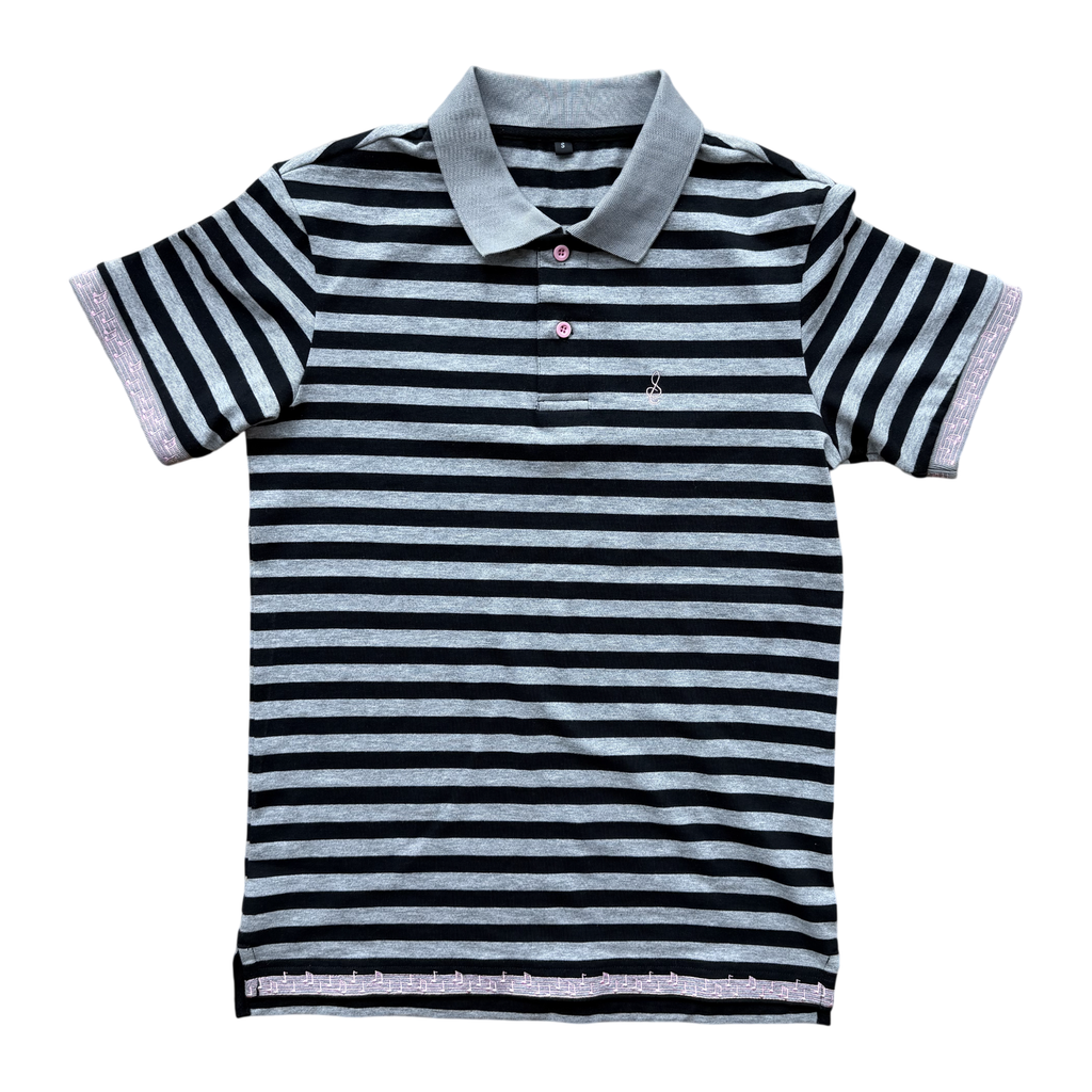 "Melody" Gray Noise Polo
